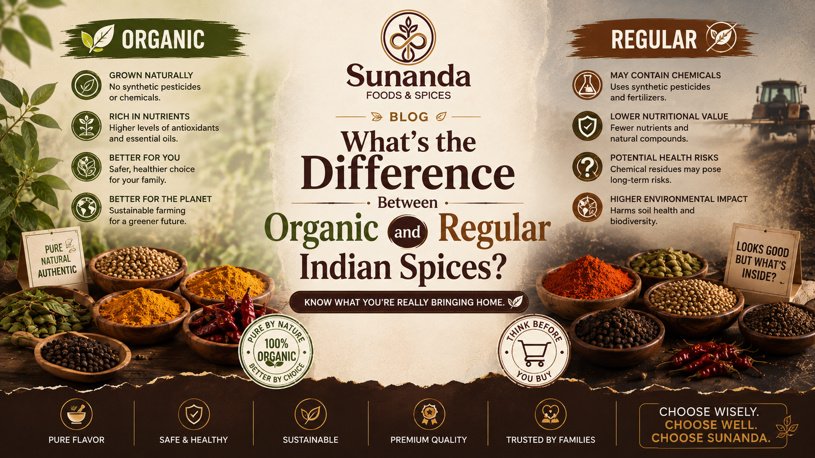 Difference Between Organic and Regular Indian Spices