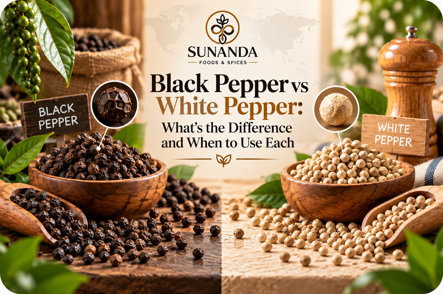 Black Pepper vs White Pepper Difference
